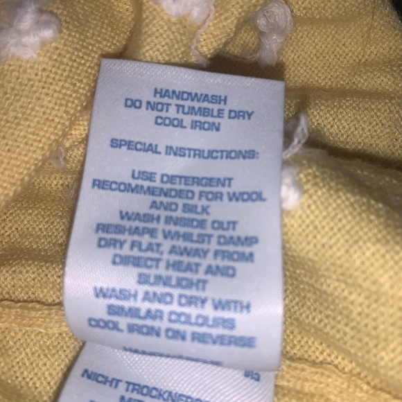 Boden French Knots Embroidered Wool Blend Lightweight Pullover Sweater Yellow - Picture 13 of 15